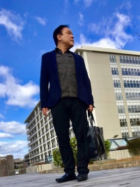 「PRADA（プラダ）のアイテム（モカシン/デッキシューズ）」を使った、かつさん（メンズ・174cm）の春コーディネート