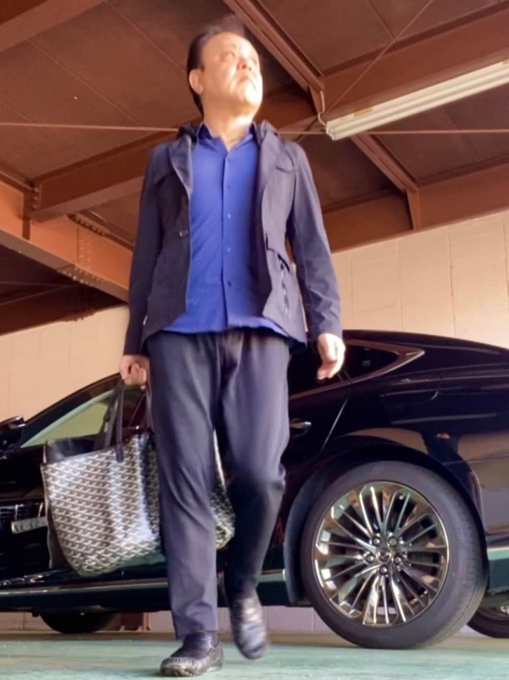 「オトナカジュアル、goyard、JOSEPH、united arrows、GUCCI、ZARA」｜「GUCCIのアイテム（ドレスシューズ、ブラック系）」を使った、かつさん（メンズ・174cm）の春コーディネートの1枚目の写真
