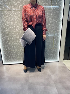 「NARACAMICIE（ナラカミーチェ）のアイテム（Shirts、レッド系）」を使った、agmdtsk27さん（レディース・156cm）の秋コーディネート