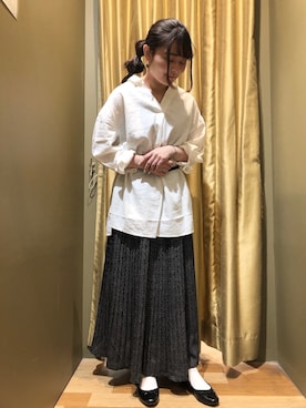 「バレエシューズ」｜「アイテム（チュニック）」を使った、ma☺︎さん（レディース・158cm）の春コーディネート