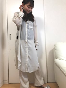 「シースルー」｜「アイテム（バレエシューズ）」を使った、ma☺︎さん（レディース・158cm）の春コーディネート