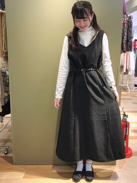 「ELENCARE DUE（エレンカーレデュエ）のアイテム（ジャンパースカート）」を使った、ma☺︎さん（レディース・158cm）の秋コーディネート