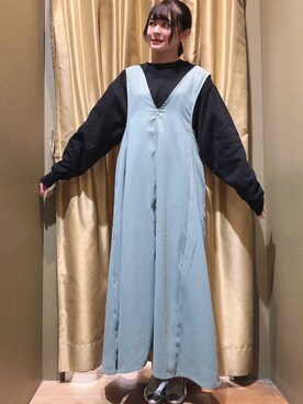 「ELENCARE DUE（エレンカーレデュエ）のアイテム（ジャンパースカート）」を使った、ma☺︎さん（レディース・158cm）の冬コーディネート