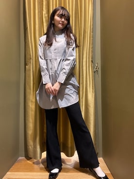 「バレエシューズ」｜「アイテム（チュニック）」を使った、ma☺︎さん（レディース・158cm）の春コーディネート