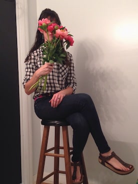 「plaid」｜「アイテム（サンダル）」を使った、Haleyさん（レディース・165cm）の春コーディネート