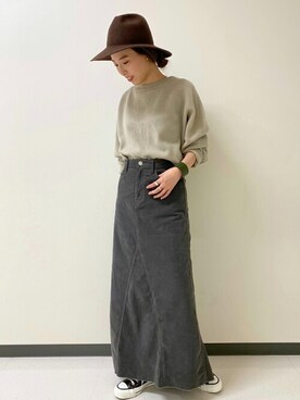 「アイテム（アクセサリー、グリーン系）」を使った、reiraさん（レディース・155cm）の冬コーディネート