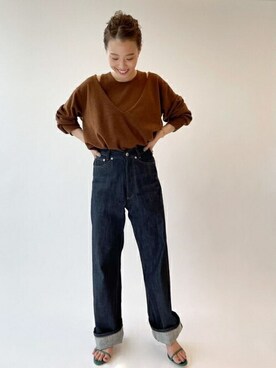 「plage（プラージュ）の【AVN /エーヴィーエヌ】SP WIDE デニム◆（デニムパンツ）」を使った、reiraさん（レディース・155cm）の夏コーディネート