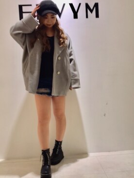 「ENVYM（アンビー）のアイテム（帽子）」を使った、ENVYM_ERIKAさん（レディース・160cm）の秋コーディネート