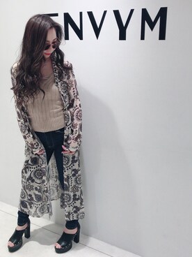 「ENVYM（アンビー）のペイズリーガウン（その他アウター）」を使った、ENVYM_ERIKAさん（レディース・160cm）の春コーディネート