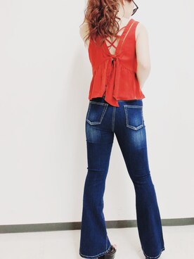 「アイテム（キャミソール、オレンジ系）」を使った、ENVYM_ERIKAさん（レディース・160cm）の夏コーディネート