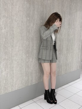 「ENVYM（アンビー）のレースアップＢＯＯＴＩＥ（ブーツ）」を使った、ENVYM_ERIKAさん（レディース・160cm）の冬コーディネート