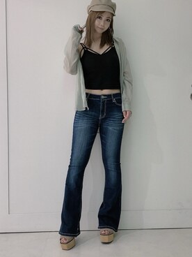 「envym_staff」｜「アイテム（帽子）」を使った、ENVYM_ERIKAさん（レディース・160cm）の春コーディネート