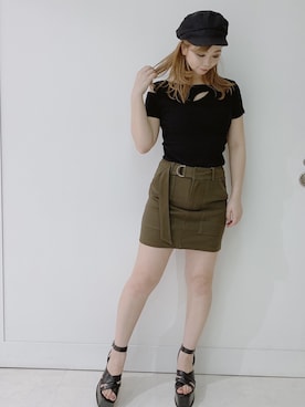 「envym_staff」｜「アイテム（帽子）」を使った、ENVYM_ERIKAさん（レディース・160cm）の春コーディネート