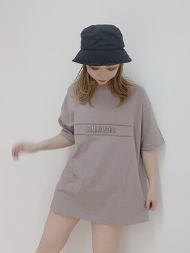 「envym_staff」｜「アイテム（帽子）」を使った、ENVYM_ERIKAさん（レディース・160cm）の夏コーディネート
