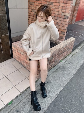 「ENVYM（アンビー）のアイテム（ブーツ）」を使った、ENVYM_ERIKAさん（レディース・160cm）の秋コーディネート