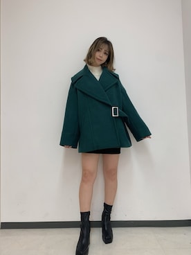 「ENVYM（アンビー）のアイテム（ピーコート）」を使った、ENVYM_ERIKAさん（レディース・160cm）の秋コーディネート