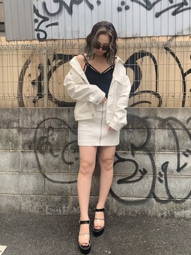 「envym_staff」｜「アイテム（デニムジャケット）」を使った、ENVYM_ERIKAさん（レディース・160cm）の春コーディネート