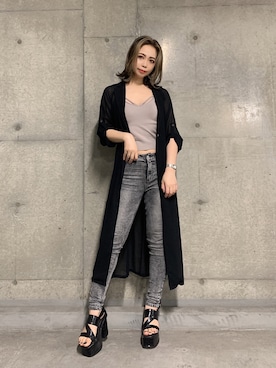 「envym_staff」｜「アイテム（その他アウター）」を使った、ENVYM_ERIKAさん（レディース・160cm）の春コーディネート