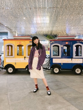 「CHARLES & KEITH（チャールズ & キース）のアイテム（スリッポン）」を使った、xxxxxxAK47さん（レディース・162cm）の冬コーディネート
