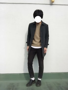 「Dr. Martens（ドクターマーチン）のDr.Martens (ドクターマーチン)/1461 3EYE GIBSON SHOES（その他シューズ）」を使った、ナカユウさん（メンズ・174cm）の冬コーディネート