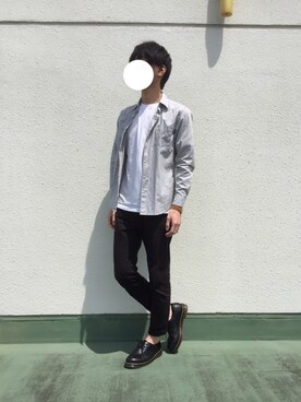 「Dr. Martens（ドクターマーチン）のDr.Martens (ドクターマーチン)/1461 3EYE GIBSON SHOES（その他シューズ）」を使った、ナカユウさん（メンズ・174cm）の春コーディネート