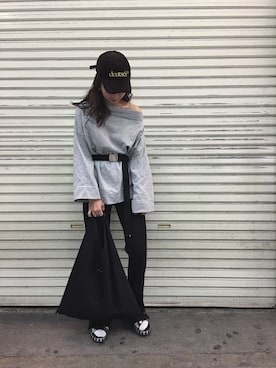 「Acne Studios（アクネストゥディオズ）のアイテム（サンダル）」を使った、sachi さん（レディース・168cm）の秋コーディネート
