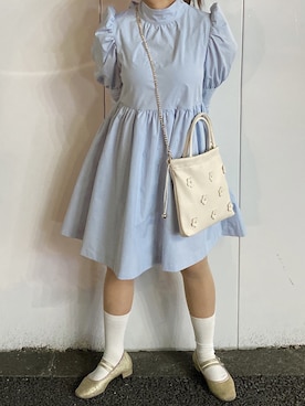 「アイテム（バッグ、ホワイト系）」を使った、tomokaさん（レディース・153cm）の春コーディネート