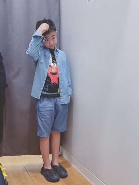 「Yeezy（イージー）のアイテム」を使った、Yuna & Peterさん（キッズ・130cm）の夏コーディネート