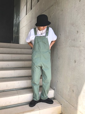 「MILKFED.（ミルクフェド）のアイテム（サロペット/オーバーオール）」を使った、yuaさん（レディース・157cm）の春コーディネート