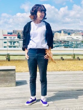 Hanes ヘインズ メンズ ビーフィー Tシャツを使った171cm 180cmのレディース人気ファッションコーディネート Wear