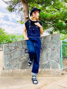 「SOMETHING（サムシング）のアイテム（オールインワン・サロペット）」を使った、☺︎さいとを☺︎さん（レディース・174cm）の夏コーディネート