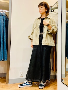 「Right-on（ライトオン）のアイテム（デニムジャケット）」を使った、☺︎さいとを☺︎さん（レディース・174cm）の秋コーディネート