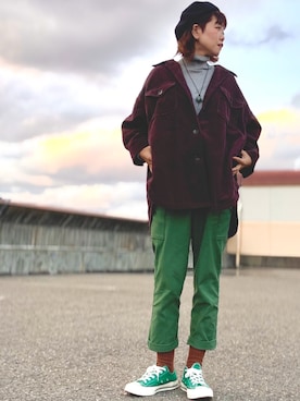 「アイテム（カーゴパンツ）」を使った、☺︎さいとを☺︎さん（レディース・174cm・30代）の秋コーディネート