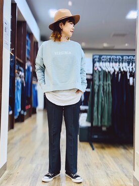 「Right-on（ライトオン）のアイテム（スラックス）」を使った、☺︎さいとを☺︎さん（レディース・174cm）の冬コーディネート