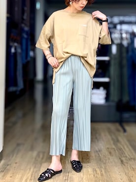 「CAMP7」｜「アイテム（サンダル）」を使った、☺︎さいとを☺︎さん（レディース・174cm）の夏コーディネート
