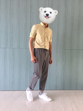 「PULL&BEAR（プルアンドベア）のアイテム（シューズ）」を使った、Henryさん（メンズ・168cm）の春コーディネート
