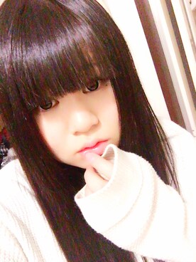 「前髪ぱっつん」｜ひよこさん（レディース・154cm・10代）の冬コーディネート