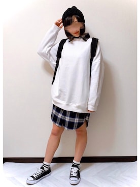 「GRL」｜「アイテム（ニットキャップ/ビーニー）」を使った、KANONさん（レディース・155cm）の秋コーディネート