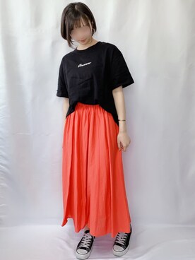 KANONさんの「【WEB限定】【Gigi】綿シルクロングスカート」を使ったコーディネート