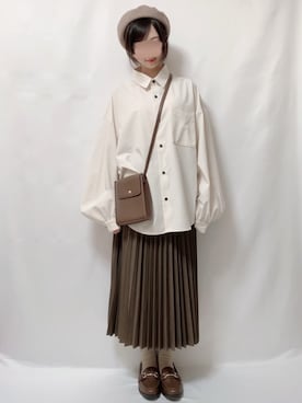「OZOC（オゾック）のアイテム（ハンチング/ベレー帽）」を使った、KANONさん（レディース・154cm）の秋コーディネート