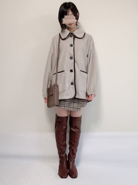 「apres jour（アプレジュール）のアイテム（ダウンジャケット/コート）」を使った、KANONさん（レディース・154cm）の秋コーディネート