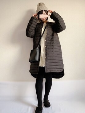 「ロングジャケット」｜「アイテム（帽子）」を使った、KANONさん（レディース・154cm）の冬コーディネート