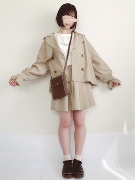 「apres jour（アプレジュール）のアイテム（トレンチコート）」を使った、KANONさん（レディース・154cm）の冬コーディネート