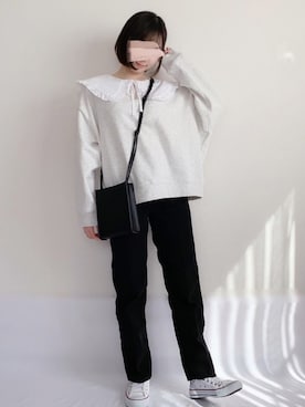 「M nort（エムノート）のアイテム（パンツ）」を使った、KANONさん（レディース・154cm）の春コーディネート