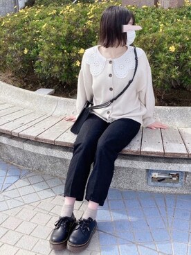「M nort（エムノート）のアイテム（パンツ）」を使った、KANONさん（レディース・154cm）の冬コーディネート