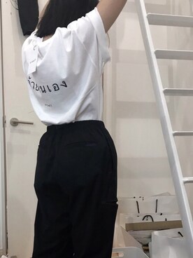 「Gramicci（グラミチ）のGRAMICCI × BEAMS / 別注 テーパード スラックス（スラックス）」を使った、1chiさん（レディース・150cm）の春コーディネート