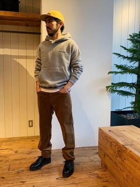 「Saturdays NYC（サタデーズ ニューヨークシティ ）のアイテム（キャップ）」を使った、Kenji Mutoさん（メンズ・172cm）の冬コーディネート