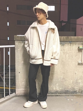 「SPINNS（スピンズ）のアイテム（ブルゾン）」を使った、山根 広大さん（メンズ・175cm）の秋コーディネート