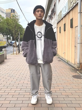 「SPINNS（スピンズ）のアイテム（ブルゾン）」を使った、山根 広大さん（メンズ・175cm）の秋コーディネート