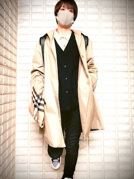 「BASISBROEK（バシスブルック）のアイテム（ミリタリージャケット）」を使った、filipさん（メンズ・173cm）の冬コーディネート